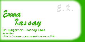 emma kassay business card